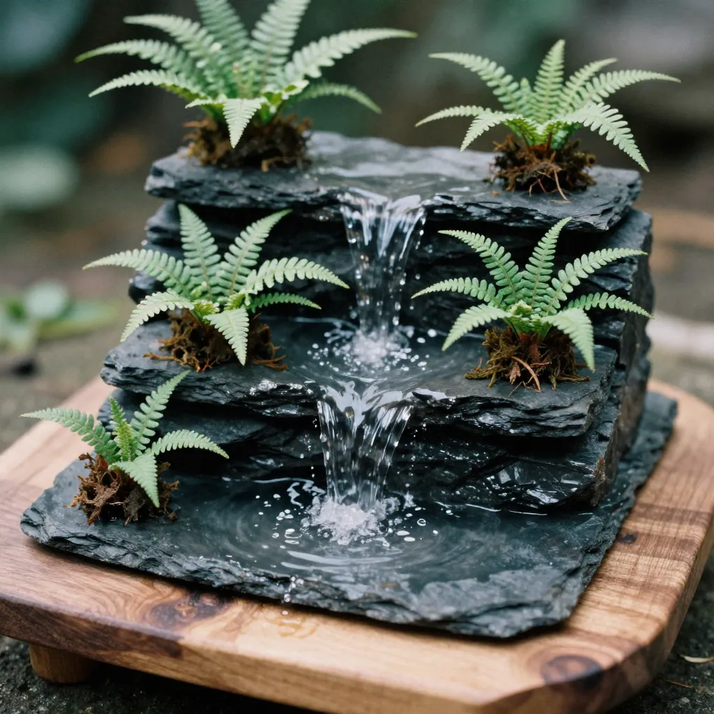 Mini tabletop cascade water feature