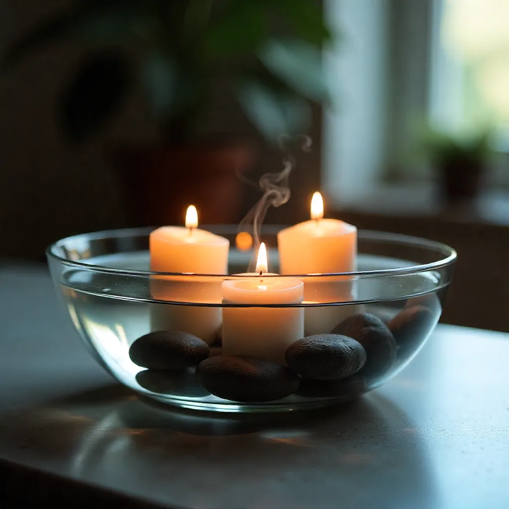 Modern glass bowl water feature